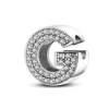  Ezüst charm, betű, G