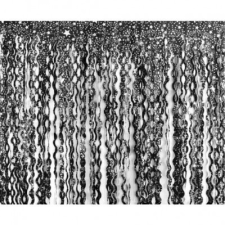  EZÜST CSILLAGOS FEKETE LAMETTA party kellék