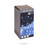  Ezüst drótkábeles fényfüzér 240 LED-es programos adapteres hideg dekorációs kellék