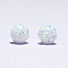  Ezüst fehér opál gömb fülbevaló fülbevaló