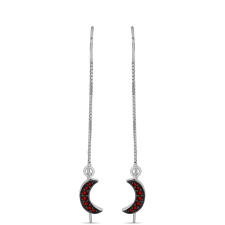  Ezüst Fülbevaló Barton Gránáttal, Y59494 fülbevaló