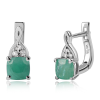  Ezüst Fülbevaló Brazil Smaragddal és Fehér Topázzal - Elegáns, Ródiumozott