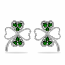  Ezüst Fülbevaló Króm Diopsziddal, Y58148 fülbevaló