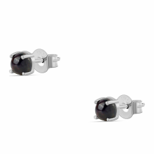  Ezüst Fülbevaló Lega Dembi Éjfekete Etiópiai Opállal, ROS296 fülbevaló