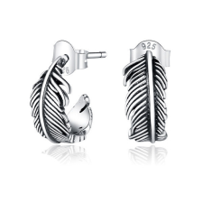  Ezüst fülbevaló, madártoll fülbevaló