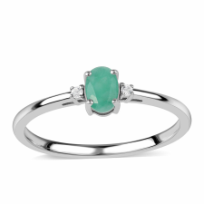 Ezüst Gyűrű 0.53ct Brazil Smaragddal és Fehér Topázzal - ROS1036 gyűrű