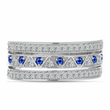  Ezüst Gyűrű Ausztrál Kék Zafírral és Fehér Topázzal, Y61743/57 gyűrű