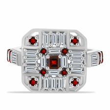  Ezüst Gyűrű Barton Gránáttal és Fehér Cirkónnal, Y59648/54 gyűrű