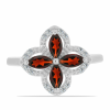  Ezüst Gyűrű Barton Gránáttal és Fehér Topázzal, Y59605/54