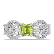  Ezüst Gyűrű Changbai Peridottal és Fehér Topázzal, Y61094/62 gyűrű