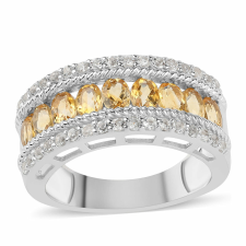 Ezüst Gyűrű Citrinnel és Fehér Topázzal, ROS346/57 gyűrű