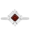 Ezüst Gyűrű Gránáttal és Fehér Topázzal, PCY11422/54