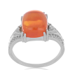  Ezüst Gyűrű Lega Dembi Narancs Opállal és Fehér Topázzal, Y47125/57