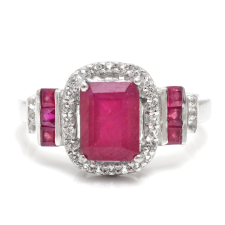 Ezüst Gyűrű Madagaszkári Rubinnal és Fehér Topázzal, XMP024/57 gyűrű