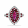  Ezüst Gyűrű Madagaszkári Rubinnal és Fehér Topázzal, Y53224/57