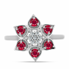  Ezüst Gyűrű Madagaszkári Rubinnal és Fehér Topázzal, Y62058/59