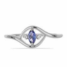  Ezüst Gyűrű Tanzanittal és Fehér Topázzal, Y57434/52 gyűrű