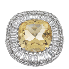  Ezüst Gyűrű Ural Citrinnel és Fehér Topázzal, Y49229/54 gyűrű