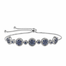  Ezüst Karkötő Ausztrál Kék Zafírral és Fehér Topázzal, ROS869 karkötő