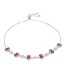  Ezüst Karkötő Cruzeroi Rubellittel és Fehér Topázzal, Y57949 karkötő