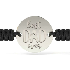  Ezüst karkötő fekete fonott zsinórral Legjobb apa modell karkötő