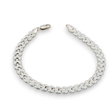  Ezüst karkötő, háromsoros, 21 cm karkötő