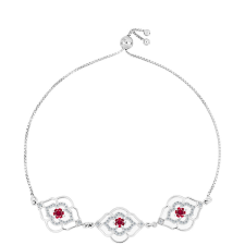  Ezüst Karkötő Madagaszkári Rubinnal és Fehér Topázzal, Y62088 karkötő