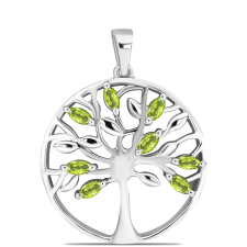  Ezüst Medál Changbai Peridottal, Y61128 medál