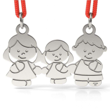  Ezüst medál zsinóros mintával Anya Apa és Lánya medál