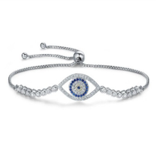  Ezüst női karkötő, vigyázó szem karkötő