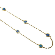  Ezüst női nyaklánc arany bevonattal opállal nyaklánc