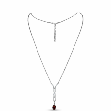  Ezüst Nyaklánc Barton Gránáttal és Fehér Topázzal, Y60969 nyaklánc