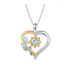  Ezüst nyaklánc, moissanit szív medállal nyaklánc