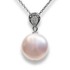  Ezüst Nyaklánc Rózsaszín Gyönggyel - Swarovski Kristályokkal nyaklánc