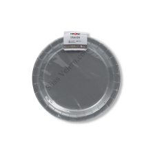  Ezüst papírtányér 22,5 cm 6 db party kellék