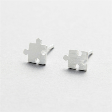 Ezüst puzzle fülbevaló fülbevaló