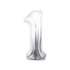  Ezüst Silver 1-es szám fólia lufi 85 cm