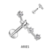  Ezüst Színű 316L Orvosi Acél Labret Piercing Kos Csillagjegy