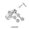  Ezüst Színű 316L Orvosi Acél Labret Piercing Rák Csillagjegy