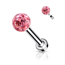  Ezüst Színű 316L Orvosi Acél Labret Piercing Rózsaszín Cirkónia Kővel egyéb ékszer