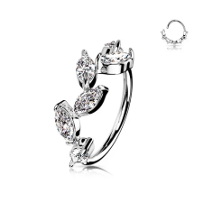  Ezüst Színű 316L Platinum Bevonatos Karika Piercing Cirkónia Kövekkel egyéb ékszer