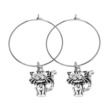  Ezüst színű Boldog cica díszes karika fülbevaló fülbevaló