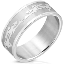  Ezüst színű, gyík mintás nemesacél gyűrű-13 gyűrű