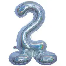  Ezüst színű hologramos lábas lufi - 2 party kellék