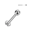  Ezüst Színű Kör Alakú Titánium Egyenesszárú Push-in Labret Piercing