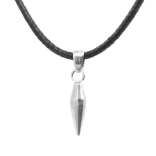  Ezüst színű Kúp szegecs medál bőr nyaklánccal medál