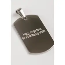  Ezüst Színű Rozsdamentes Acél Medál - Motivációs nyaklánc