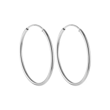  Ezüst Színű S925 Ezüst Karika Fülbevaló - 25 mm fülbevaló