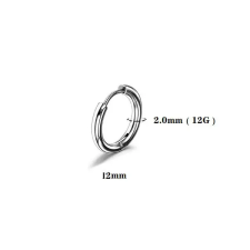  Ezüst Színű Titánium Karika Piercing - 12 mm egyéb ékszer