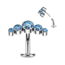  Ezüst Színű Titánium Köldök Piercing Kék Kövekkel egyéb ékszer
